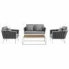 Best reviews of 🌟 Aluminum Patio Sets Modway Stance Aluminum 4 Piece Patio Loveseat Conversation Set 😍