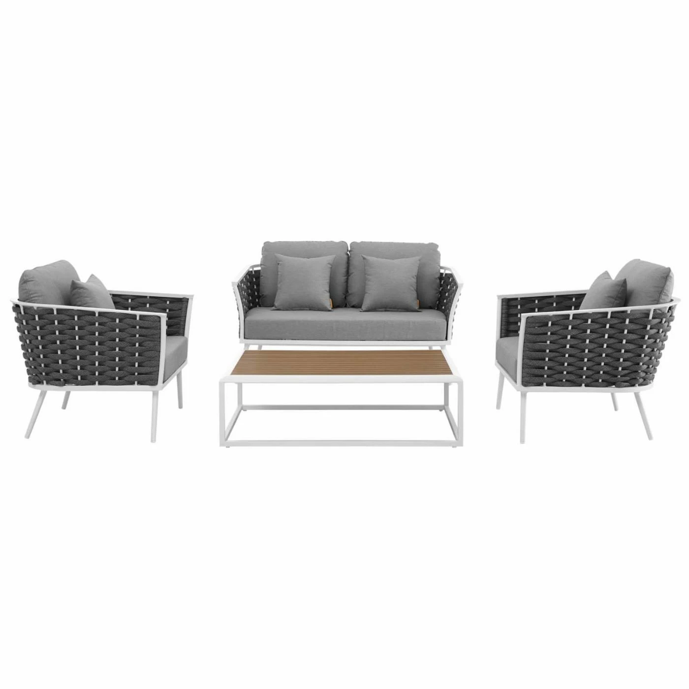 Best reviews of ๐ Aluminum Patio Sets Modway Stance Aluminum 4 Piece Patio Loveseat Conversation Set ๐