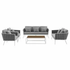 Coupon 🎉 Aluminum Patio Sets Modway Stance Aluminum 5 Piece Patio Sofa Conversation Set 👍