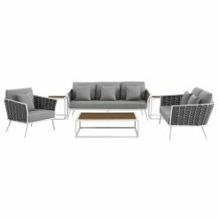 Top 10 🥰 Aluminum Patio Sets Modway Stance Aluminum 6 Piece Patio Conversation Set 🌟