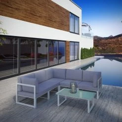 Best reviews of 👍 Aluminum Patio Sets Modway Fortuna 6 Piece Aluminum Patio Sectional Sofa Set ❤️