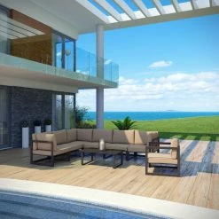 Best deal ๐คฉ Aluminum Patio Sets Modway Fortuna 8 Piece Outdoor Patio Sectional Sofa Set ๐