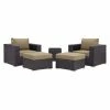 Best Pirce 🧨 Resin Wicker Patio Sets Modway Convene 5 Piece Wicker Conversation Set 🎁