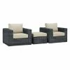 Outlet 🔥 Resin Wicker Patio Sets Modway Summon 3 Piece Wicker Conversation Set 🌟