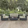 Discount 👏 Resin Wicker Patio Sets Modway Summon 5 Piece Wicker Conversation Set 🤩