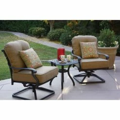 Best reviews of 🎁 Aluminum Patio Sets Darlee Santa Monica Cast Aluminum 3-Piece Conversation Set 💯