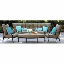 Best Sale 😀 Aluminum Patio Sets Darlee Santa Anita Cast Aluminum 6 Piece Patio Conversation Set 👍