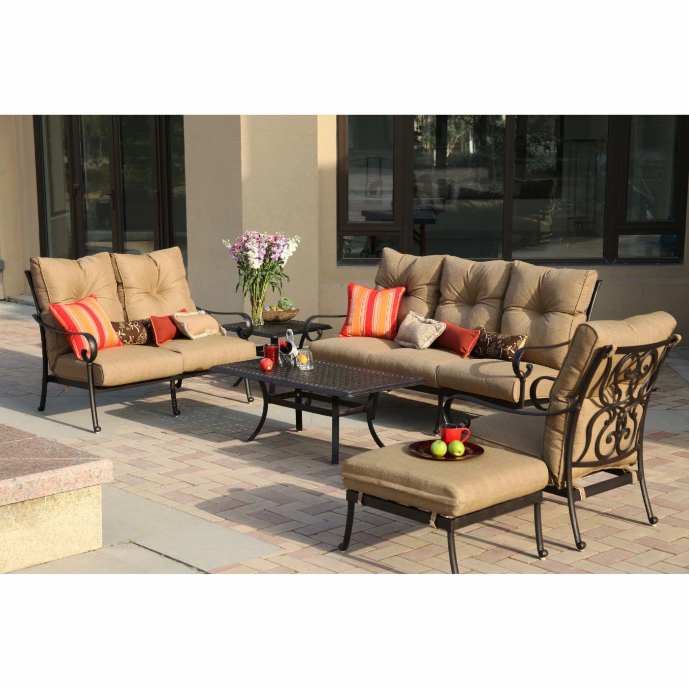 New ๐ Aluminum Patio Sets Darlee Santa Anita Cast Aluminum 6 Piece Patio Deep Seating Conversation Set ๐