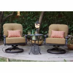 Best Pirce โค๏ธ Aluminum Patio Sets Darlee Elizabeth 3 Piece Aluminum Swivel Rocker Patio Conversation Set With Ice Table ๐ฏ