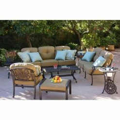 Hot Sale 🔥 Aluminum Patio Sets Darlee Elizabeth 8 Piece Aluminum Deep Seating Patio Conversation Set With Ice Table ✨