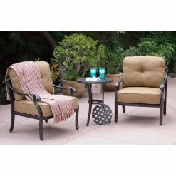 Budget 🧨 Aluminum Patio Sets Darlee Nassau 3 Piece Aluminum Club Patio Conversation Set 🎉