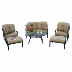 Best Pirce โค๏ธ Aluminum Patio Sets Darlee Nassau 6 Piece Aluminum Deep Seating Patio Conversation Set ๐