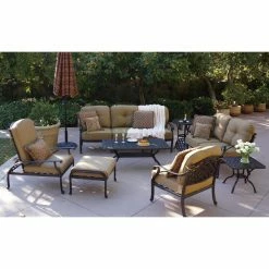 Cheapest 🎉 Aluminum Patio Sets Darlee Nassau 8 Piece Aluminum Deep Seating Patio Conversation Set 🎉