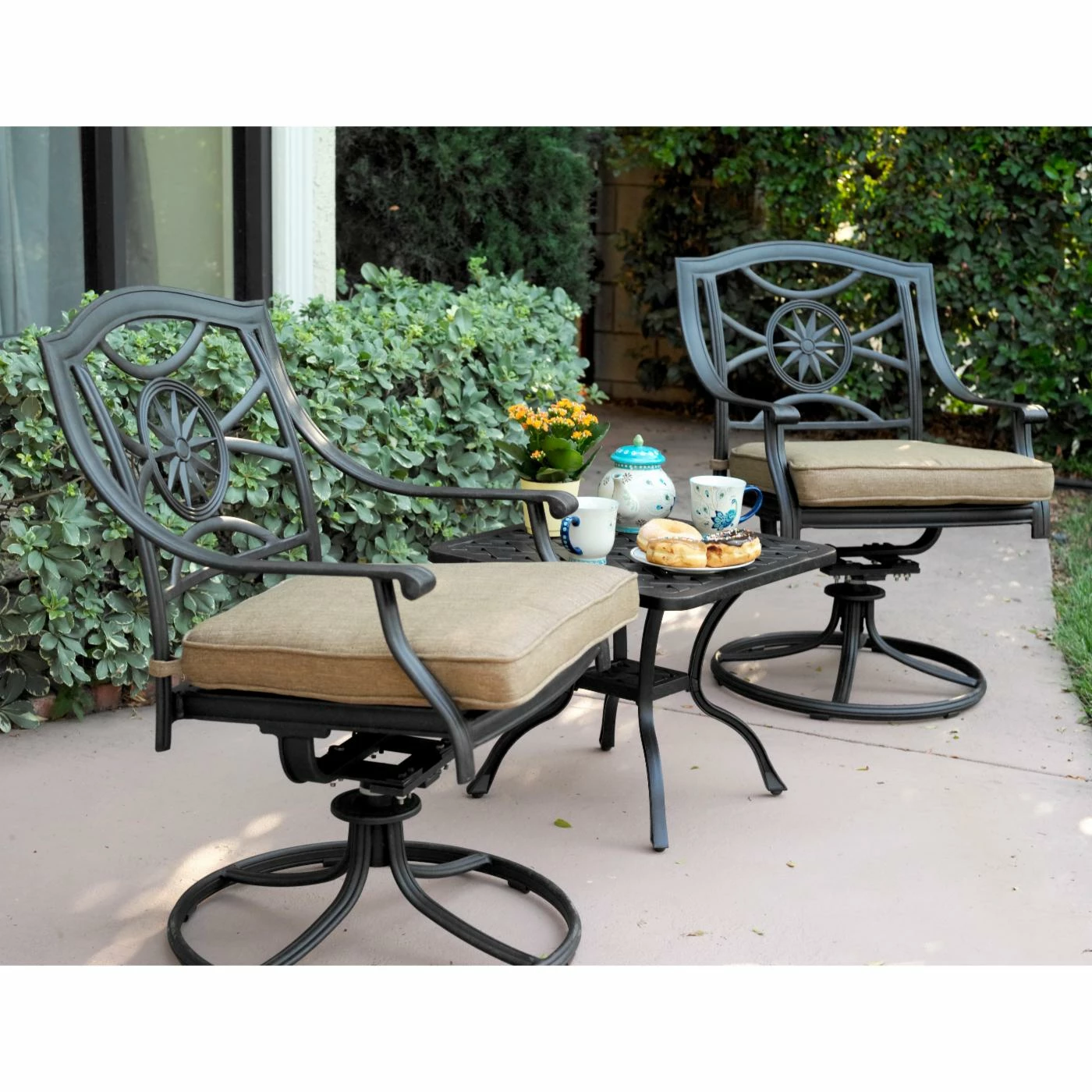 Wholesale 💯 Aluminum Patio Sets Darlee Ten Star 3 Piece Aluminum Square Patio Conversation Set 🌟