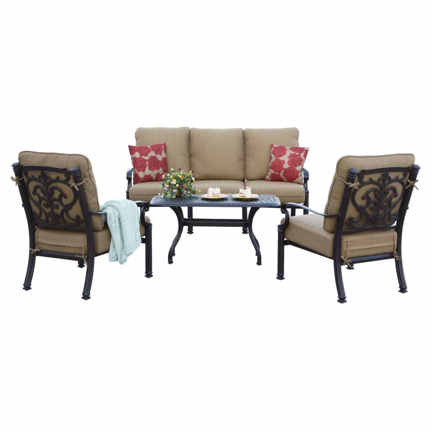 Wholesale ๐ฅ Aluminum Patio Sets Darlee Santa Barbara 4 Piece Aluminum Deep Seating Sofa Patio Conversation Set ๐คฉ