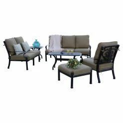 Best deal ๐ Aluminum Patio Sets Darlee Santa Barbara 6 Piece Aluminum Deep Seating Patio Conversation Set โจ