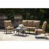 Outlet 😍 Aluminum Patio Sets Darlee Capri 4 Piece Aluminum Deep Seating 48 In. Table Patio Conversation Set ⌛