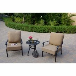 Discount ✨ Aluminum Patio Sets Darlee Madison Cast Aluminum 3 Piece Patio Conversation Set 😉