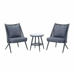 Hot Sale 🤩 Aluminum Patio Sets Furniture Of America Arissa 3-Piece Outdoor Bistro Set - Gray 🤩