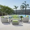 Outlet 😍 Resin Wicker Patio Sets RST Brands Cannes 6 Piece Loveseat Conversation Set 🛒