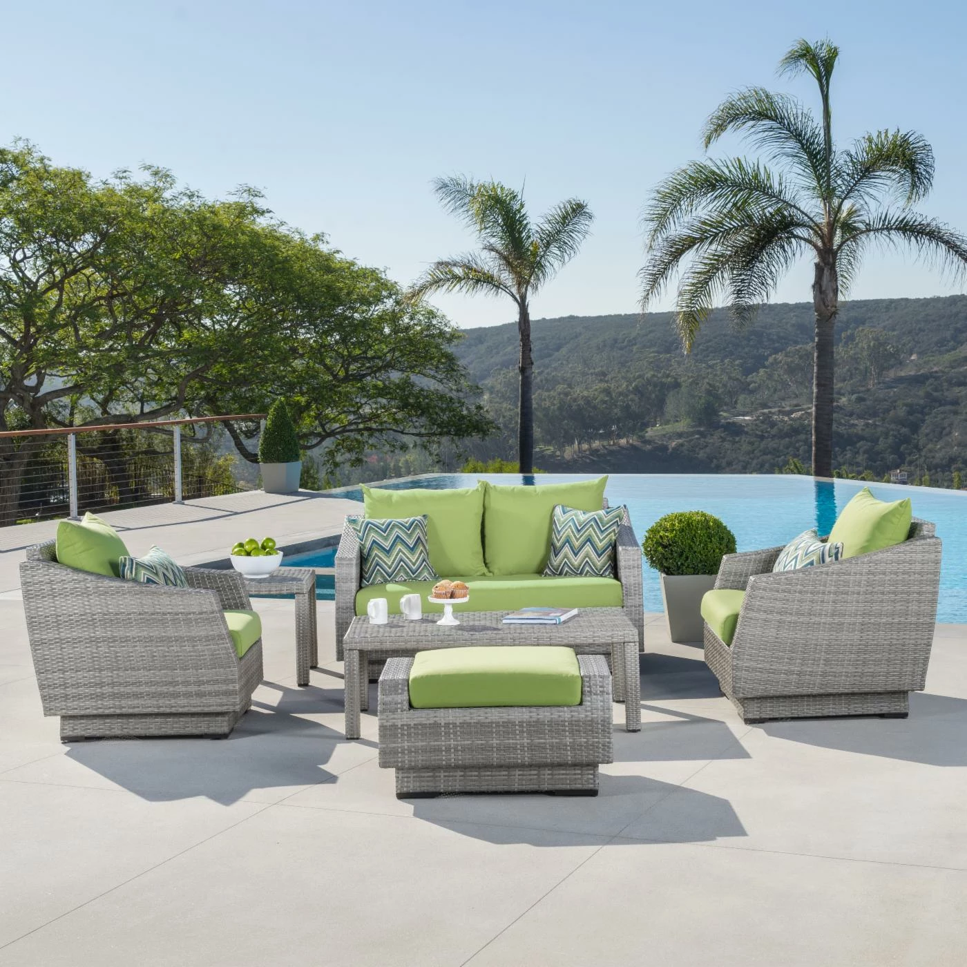 Outlet 😍 Resin Wicker Patio Sets RST Brands Cannes 6 Piece Loveseat Conversation Set 🛒