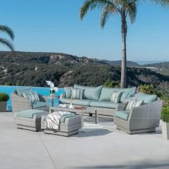 Budget 🛒 Resin Wicker Patio Sets RST Brands Cannes 8 Piece Sofa Conversation Set 🎁