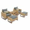 Discount 👏 Resin Wicker Patio Sets RST Brands Mili Wicker 5 Piece Conversation Set With Ottomans ❤️