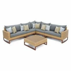 Top 10 ๐ Resin Wicker Patio Sets RST Brands Mili Wicker 6 Piece Sectional Patio Conversation Set ๐งจ