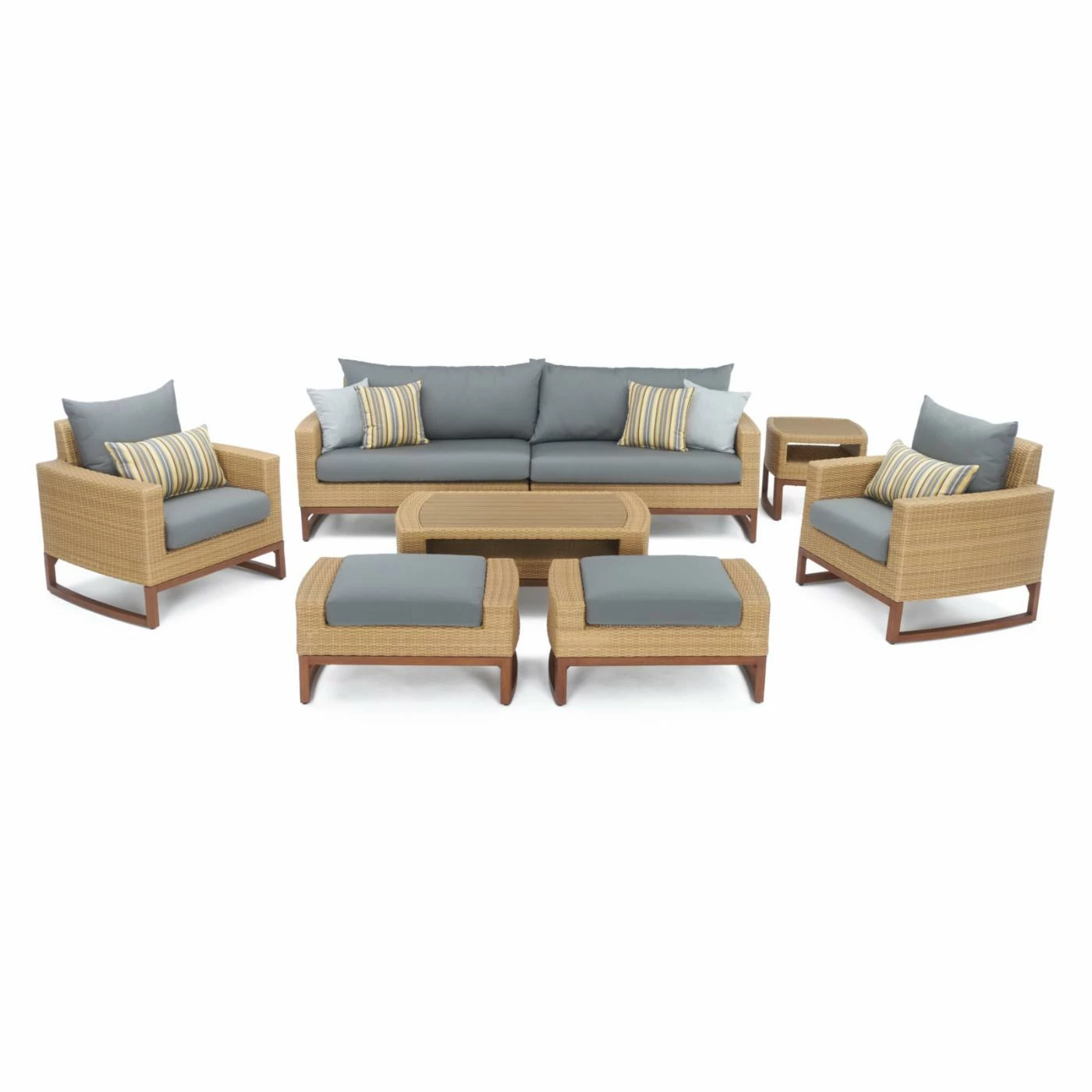 Best Pirce ✔️ Resin Wicker Patio Sets RST Brands Mili Wicker 8 Piece Patio Conversation Set 🛒