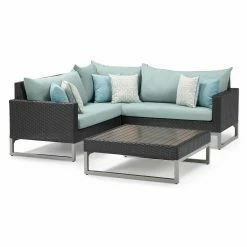 Cheap 😀 Resin Wicker Patio Sets RST Brands Milo 4 Piece Sectional Conversation Set 🌟