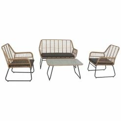 Cheapest ๐ Wood Patio Sets Northlight 4-Piece Kingstown Rattan Outdoor Patio Conversation Set ๐