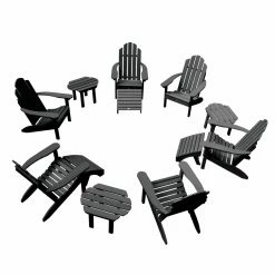 Best Pirce 🤩 Recycled Plastic Patio Sets Highwood USA Classic Westport 12 Piece Adirondack Chair Patio Conversation Set 🛒