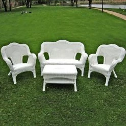 Buy 😀 Resin Wicker Patio Sets International Caravan Madison Wicker Resin Patio Conversation Set - Seats 4 🎉