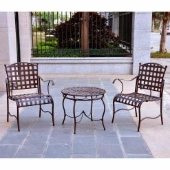 Brand new 😍 Wrought Iron Patio Sets International Caravan Santa Fe 3 Pc. Outdoor Patio Bistro Set ✔️