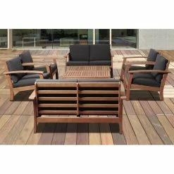 Discount 🥰 Eucalyptus Patio Sets Amazonia Westfield Eucalyptus 8 Piece Patio Conversation Set 🎉