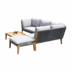 Deals 👏 Eucalyptus Patio Sets Amazonia Zante 4 Piece Deep Seat Eucalyptus Wood Conversation Set - Seats 5 🎁