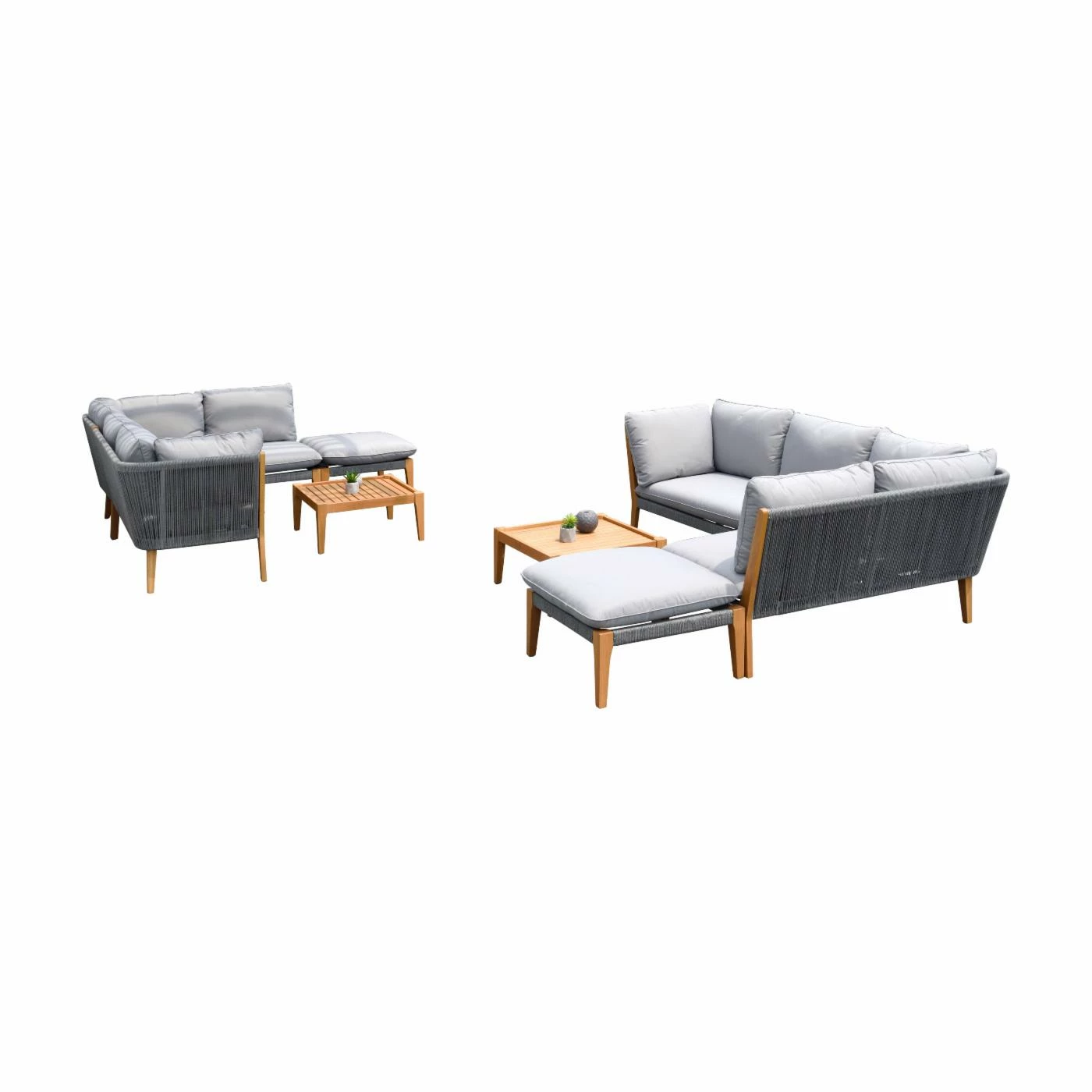 Outlet 😉 Eucalyptus Patio Sets Amazonia Zante 8 Piece Deep Seat Eucalyptus Wood Conversation Set - Seats 10 🔥