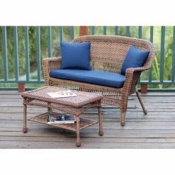 Best deal 🥰 Resin Wicker Patio Sets Jeco Wicker Patio Loveseat And Coffee Table Set 💯