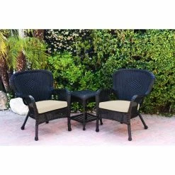 Best Pirce ✔️ Resin Wicker Patio Sets Jeco Windsor Resin Wicker 3 Piece Patio Conversation Set 👍