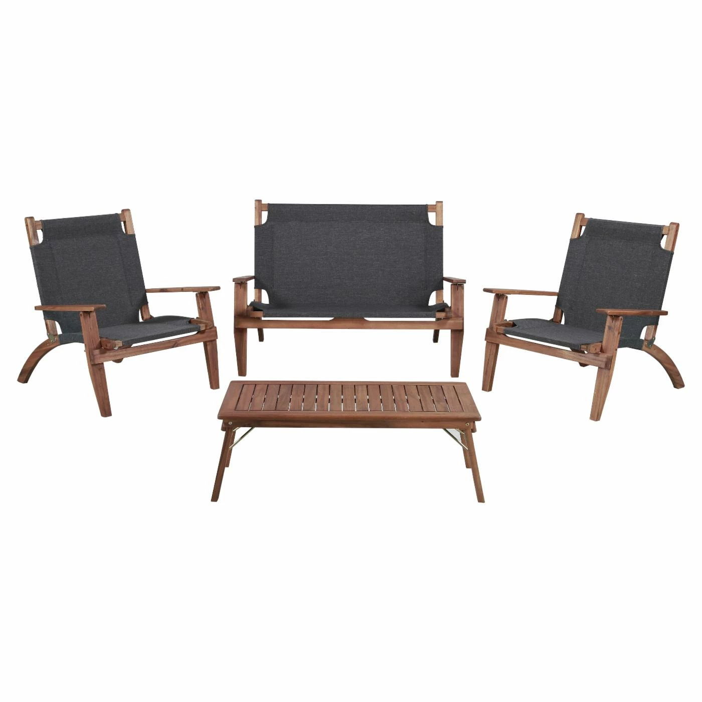 New ๐ Wood Patio Sets Linon Rosemary 4 Piece Folding Outdoor Conversation Set ๐