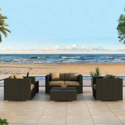 Brand new 👏 Resin Wicker Patio Sets Harmonia Living Urbana Conversation Set 🎁