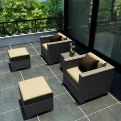 New 😍 Resin Wicker Patio Sets Harmonia Living Urbana Club Chair Chat Set ⌛