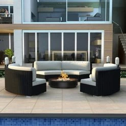 Hot Sale 🛒 Resin Wicker Patio Sets Harmonia Living Urbana Eclipse Sectional Set 😀