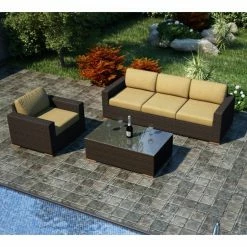 Deals ๐ Resin Wicker Patio Sets Harmonia Living Arden 3 Piece Sofa Set ๐ฅฐ