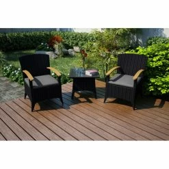 Cheap ✔️ Resin Wicker Patio Sets Harmonia Living Arbor Wicker 3 Piece Patio Conversation Set 🥰