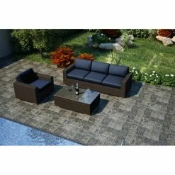 Coupon ⭐ Resin Wicker Patio Sets Harmonia Living Arden Wicker 3 Piece Patio Conversation Set 🎁