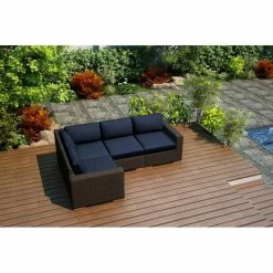 Flash Sale 🔔 Resin Wicker Patio Sets Harmonia Living Arden Wicker 4 Piece Patio Conversation Set With Sunbrella Cushions 🌟