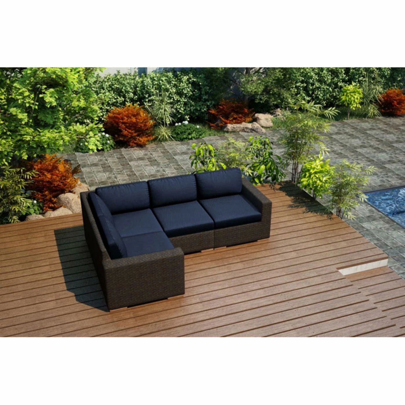 Flash Sale 🔔 Resin Wicker Patio Sets Harmonia Living Arden Wicker 4 Piece Patio Conversation Set With Sunbrella Cushions 🌟