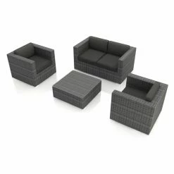 Best reviews of 🤩 Resin Wicker Patio Sets Harmonia Living District Wicker 4 Piece Patio Conversation Set 🌟