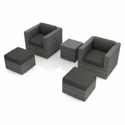 Wholesale 🤩 Resin Wicker Patio Sets Harmonia Living District Wicker 5 Piece Patio Conversation Set 🔔